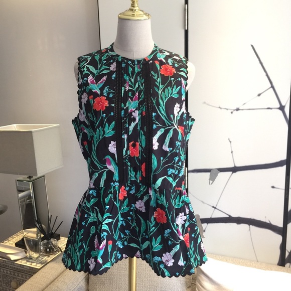 Kate Spade Tops Nwot Kate Spade Jardin Poplin Peplum Top Poshmark